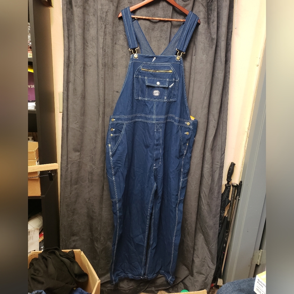 Berne Vintage Washed Denim Bib Overalls 54 X 32 NWT